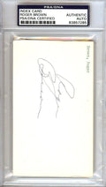 Roger Brown Autographed 3x5 Index Card Indiana Pacers ABA PSA/DNA #83857285