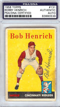 Bobby Henrich Autographed 1958 Topps Card #131 Cincinnati Redlegs PSA/DNA #83860539