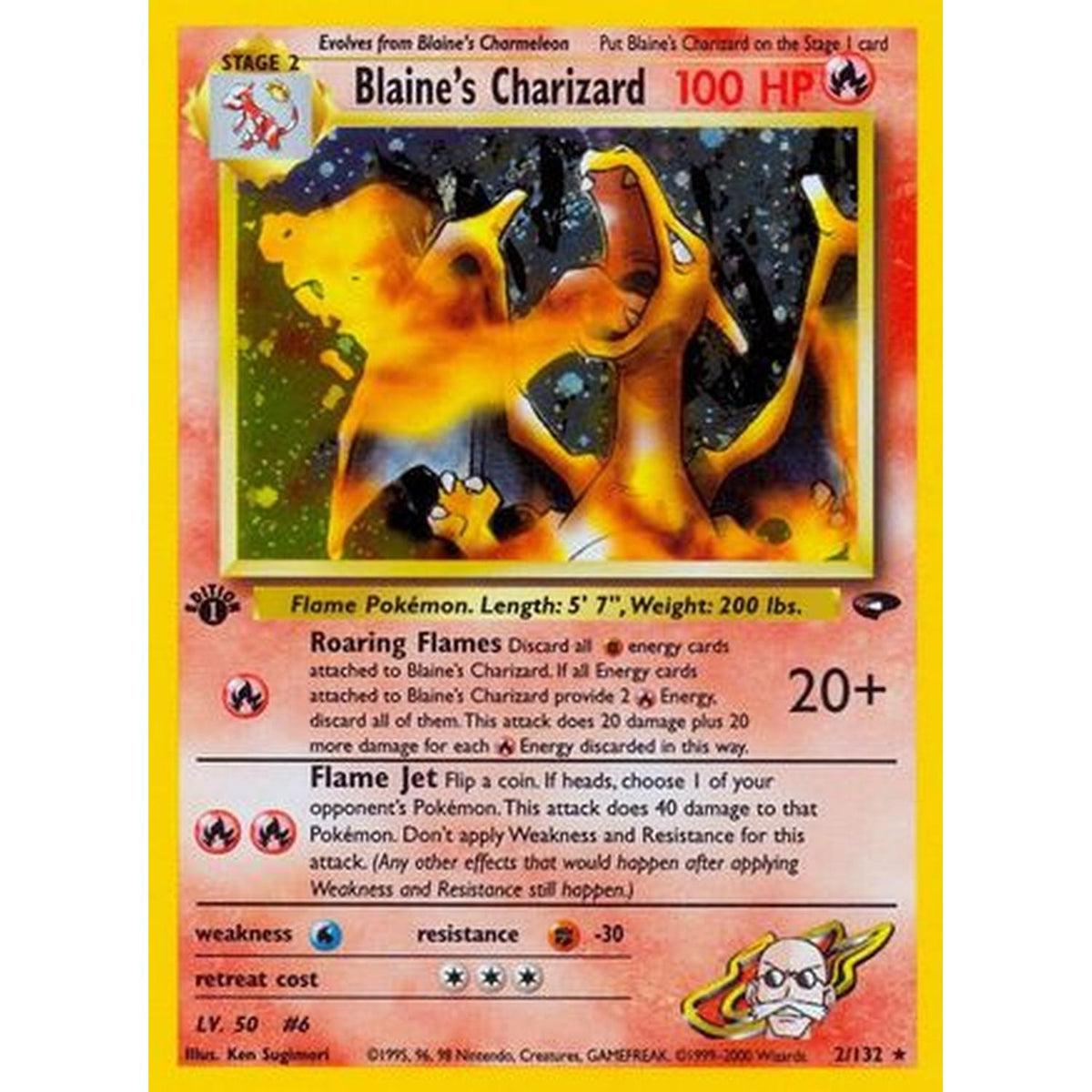 Blaine's Charizard/132 [Gym Challenge]  - 1st Edition Holofoil (Near Mint 1st Edition Holofoil)