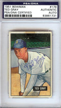 Ted Gray Autographed 1951 Bowman Card #178 Detroit Tigers PSA/DNA #83861731