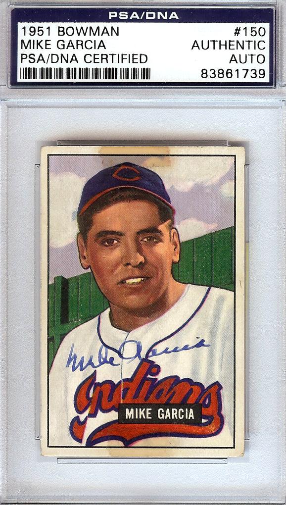 Mike Garcia Autographed 1951 Bowman Card #150 Cleveland Indians PSA/DNA #83861739