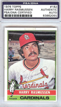 Eric Harry Rasmussen Autographed 1976 Topps Card #182 St. Louis Cardinals PSA/DNA #83862055