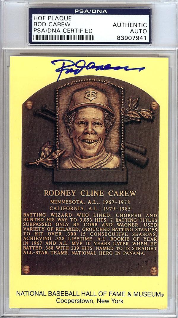 Rod Carew Autographed HOF Postcard Twins, Angels PSA/DNA Stock #106520