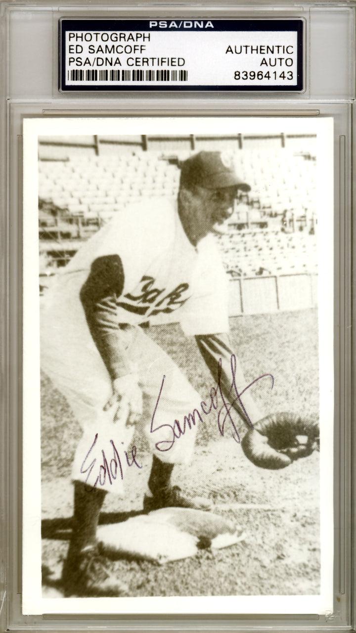 Ed "Eddie" Samcoff Autographed 3.5x5.5 Photo Philadelphia A's PSA/DNA #83964143