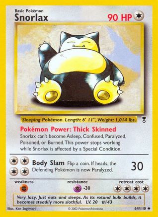 Snorlax 64/110 - Legendary Collection Reverse Holofoil (Moderately Played)