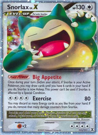 Snorlax LV.X 111/111 - Rising Rivals Holofoil (Moderately Played)
