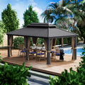 12-Ft X 18-Ft Alexander Gray Gazebo with Hardtop Roof (Screen Included) (12-Ft X 18-Ft)