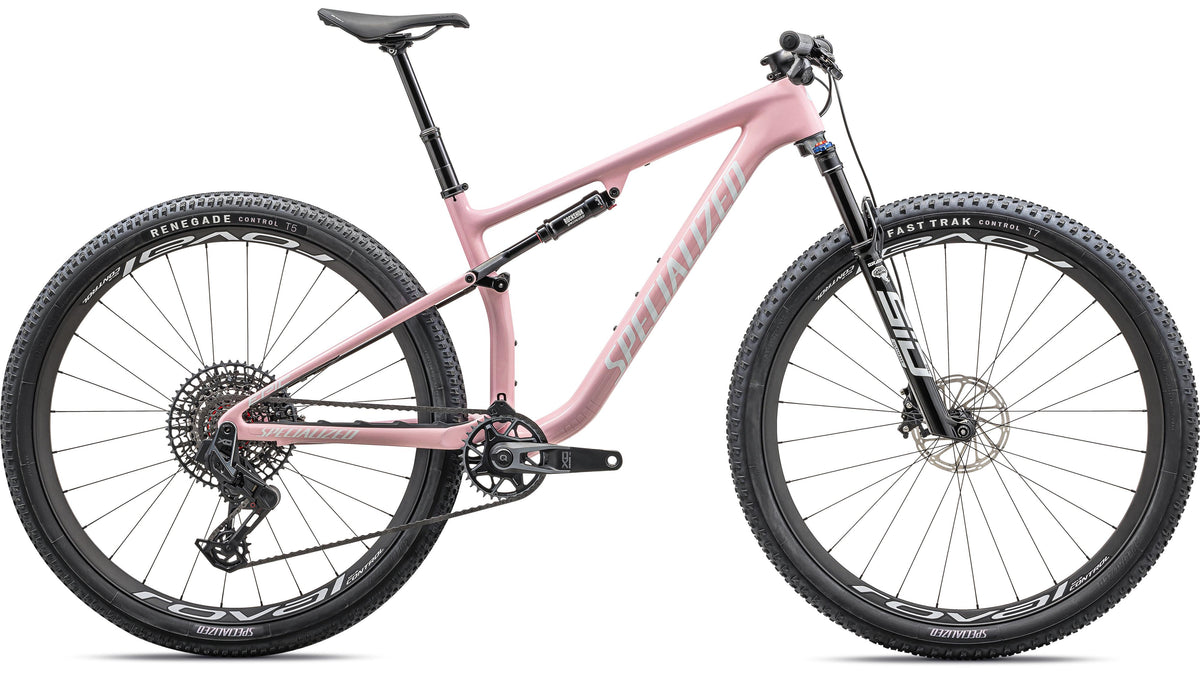 2023 Specialized Epic Pro LTD  - SRAM XO, RockShox Ultimate BRAIN (Gloss Desert Rose / Metallic White Silver / M)