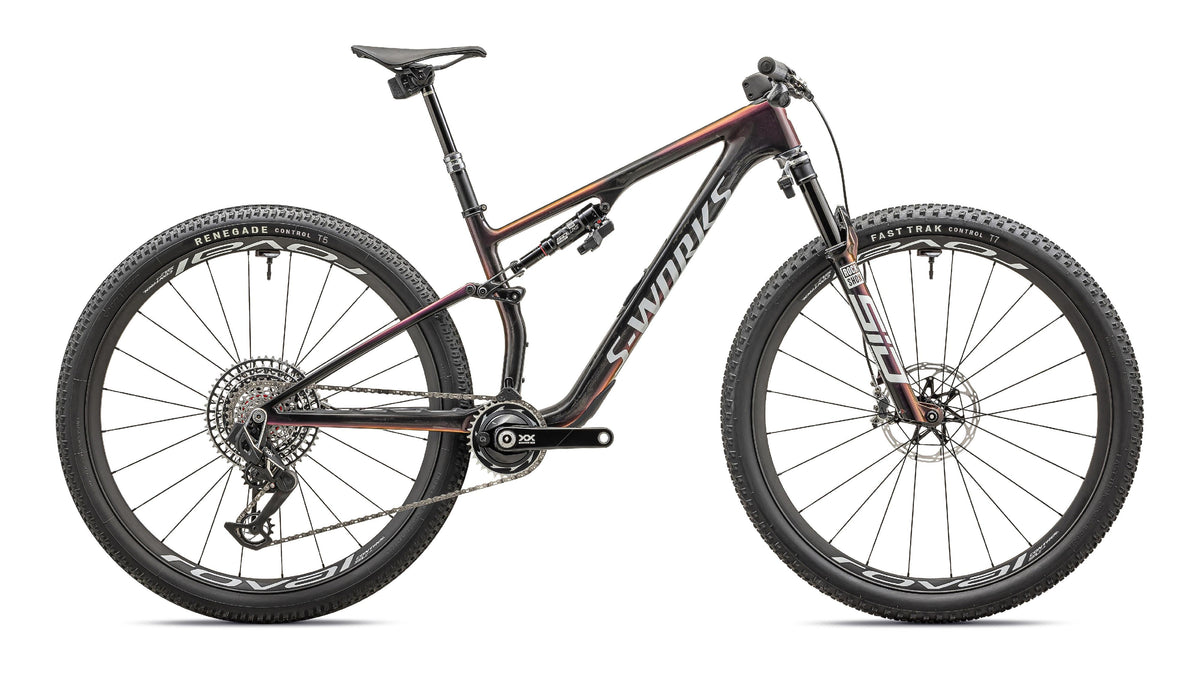 2024 Specialized S-Works Epic 8  - SRAM XX SL AXS, RockShox Ultimate Flight Attendant (Gloss Carbon / Metallic Vivid Pink / Viavi Magenta Gold / Metallic Midnight Shadow / White / L)
