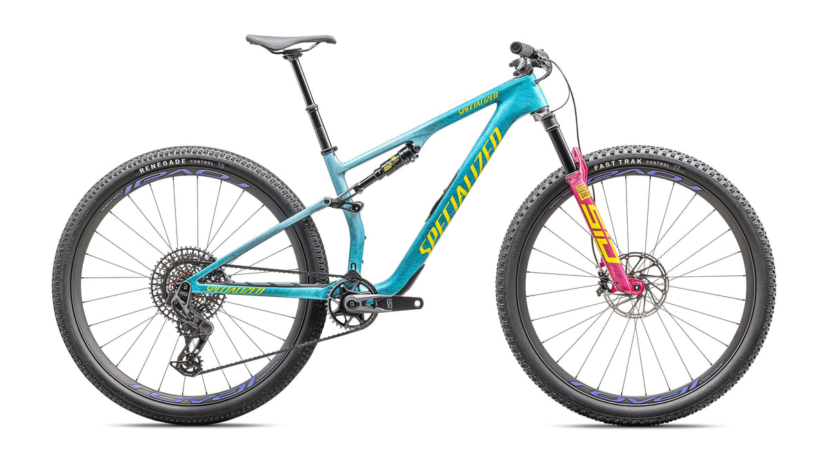 2025 Specialized Epic 8 Pro  - SRAM X0 AXS, RockShox Ultimate (Gloss Lagoon Blue / Liquid Metal / Yellow / S)