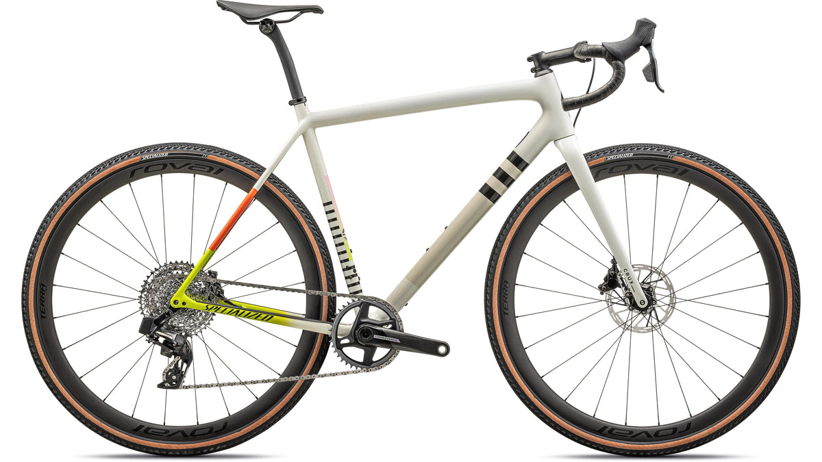 2024 Specialized Crux Pro - SRAM Force XPLR eTAP AXS (Gloss Dune White Birch Cactus Bloom Speckle / 61)