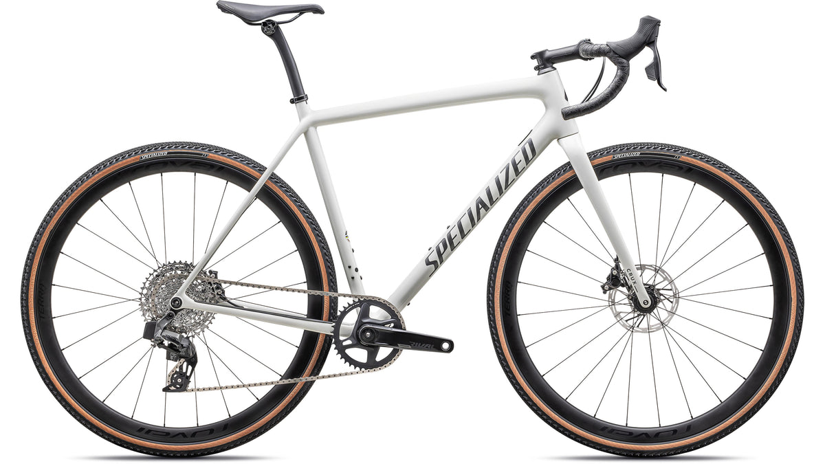 2025 Specialized Crux Expert - SRAM Rival XPLR eTAP AXS (Gloss Dune White / Smoke Liquid Metal / 61)