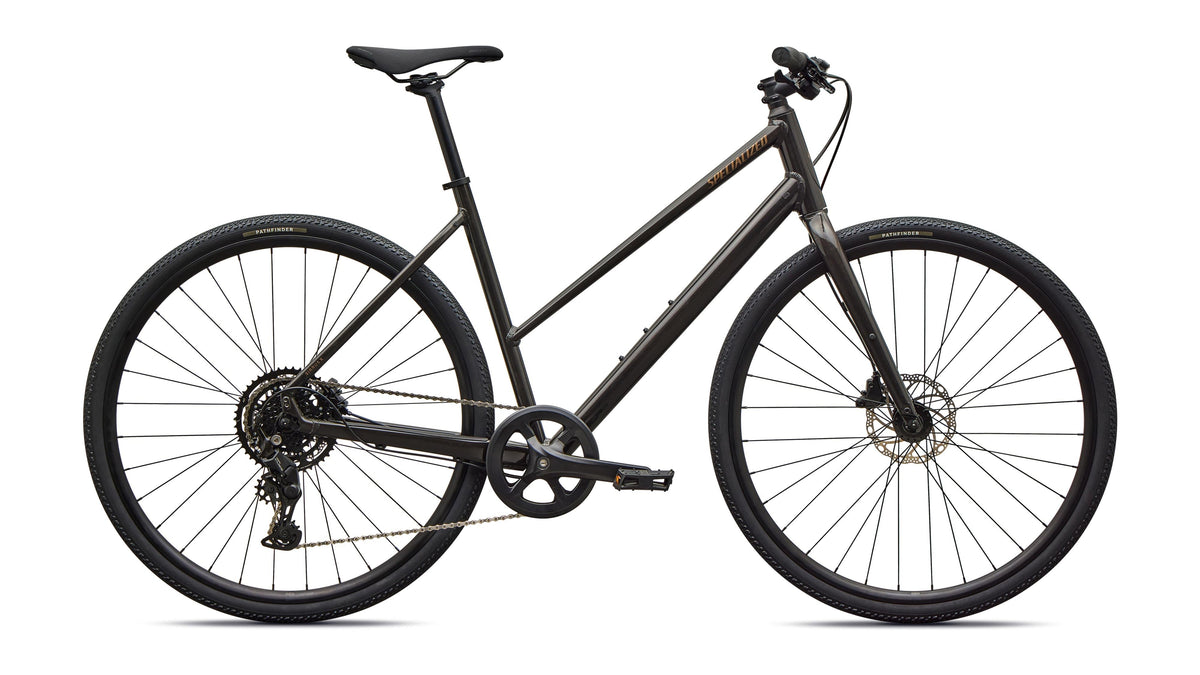 2027 Specialized Sirrus X 2.0 Step-Through (Gloss Metallic Obsidian / Burnt Gold Metallic Frost Reflective / S)