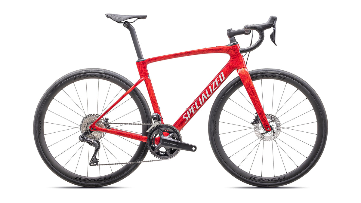 2025 Specialized Roubaix SL8 Pro - Shimano Ultegra Di2 (Gloss Red Pearl + Fiery Red Strata / Dune White / 52)