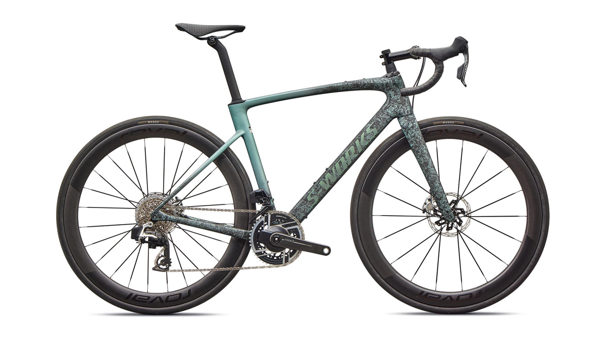 2026 Specialized S-Works Roubaix SL8 – SRAM RED AXS (Satin Carbon / Fjord Metallic Dust Dry Impasto + Fade / Gloss Premium Fjord Metallic / 61)