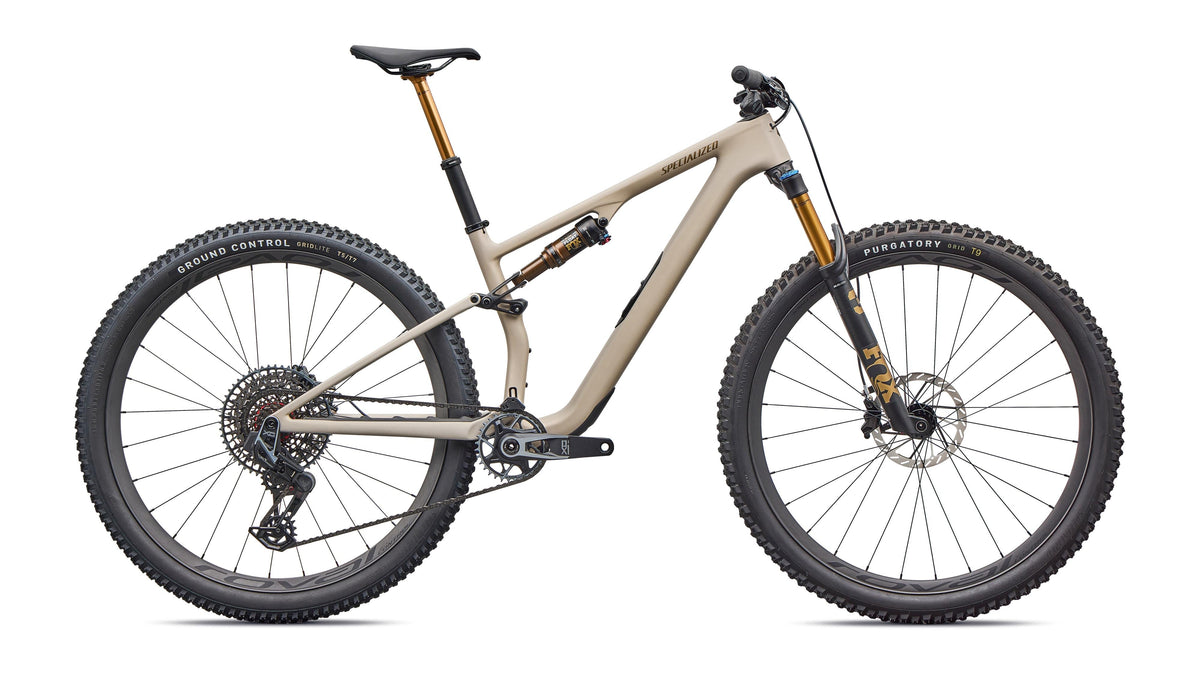 2026 Specialized Epic 8 EVO Pro  - SRAM X0 AXS, FOX Factory (Satin Sandstone Metallic / Burnt Gold / M)
