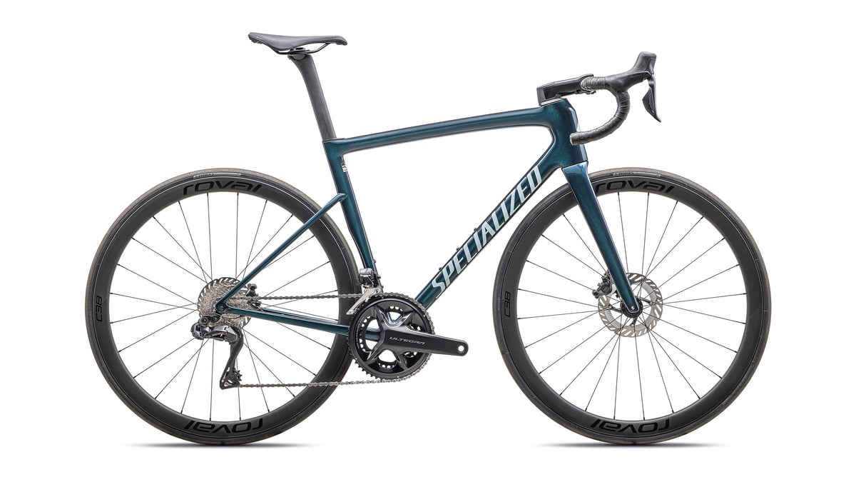 2025 Specialized Tarmac SL8 Expert - Shimano Ultegra Di2 (Gloss Deep Lake Metallic / Green Pearl Over Seafoam / 52)