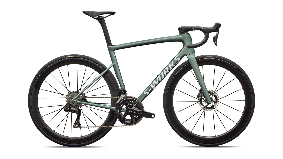 2026 Specialized S-Works Tarmac SL8 - Shimano Dura-Ace Di2 (Gloss Premium Fjord Metallic / White Metallic Silver / 61)