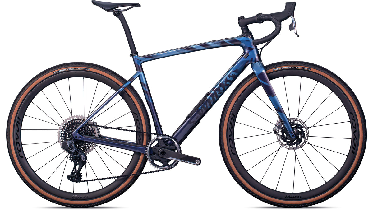 2022 Specialized S-Works Diverge - SRAM RED eTAP AXS / XX1 Eagle AXS (Gloss Light Silver / Dream Silver / Dusty Blue / Wild / 49)