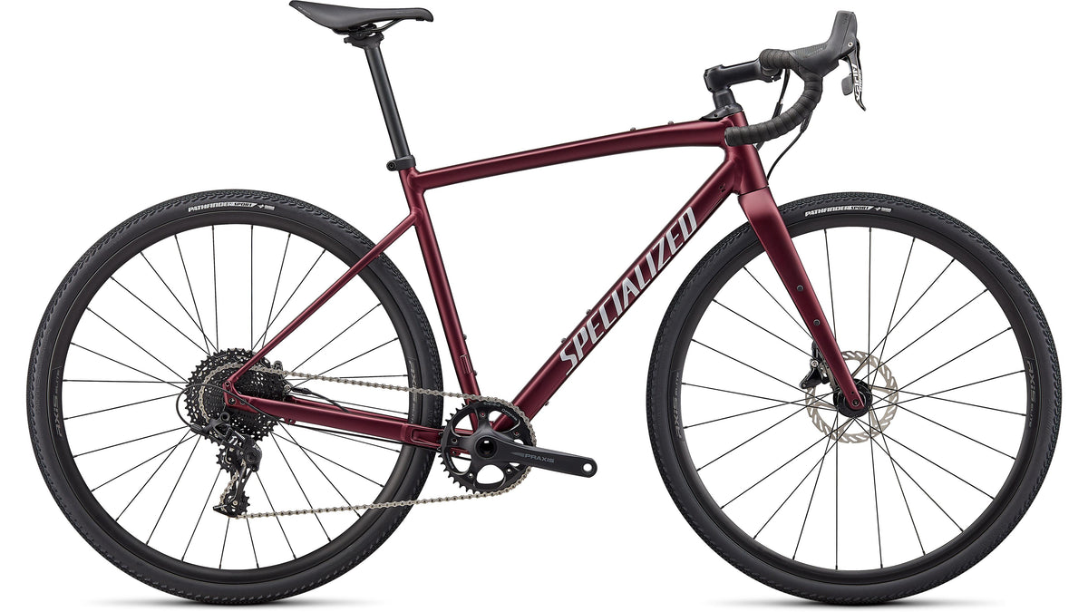 2022 Specialized Diverge Comp E5 - SRAM Apex (Satin Maroon / Light Silver / Chrome / Clean / 49)