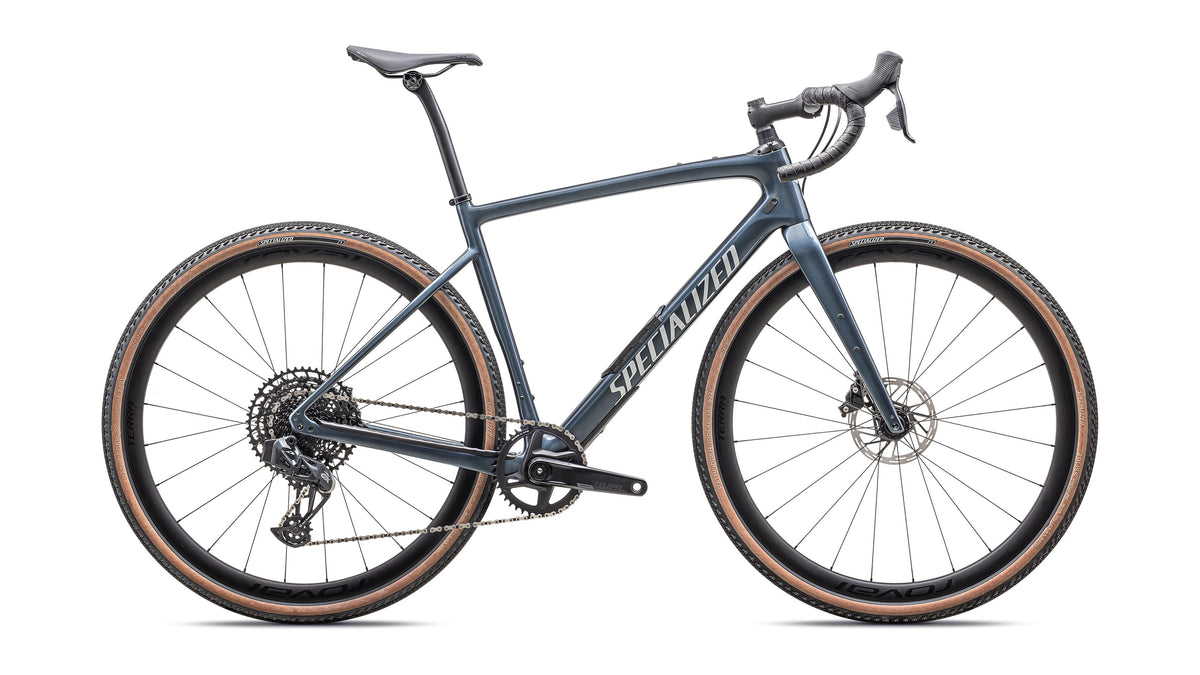 2025 Specialized Diverge Expert Carbon - SRAM Rival eTAP AXS / GX Eagle AXS (Cast Blue Metallic / Silver Dust / 64)