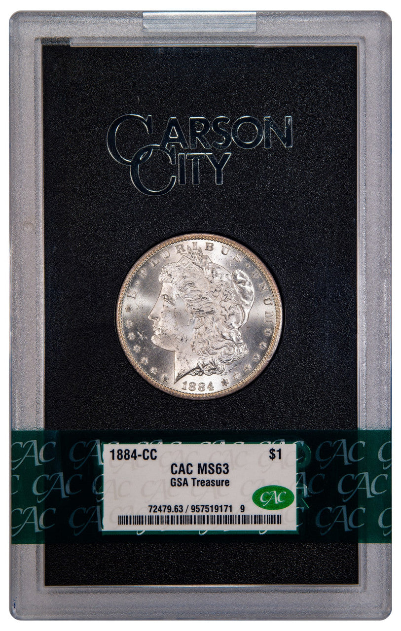 1884-CC $1 GSA Treasure Hoard Morgan Dollar CACG MS63