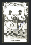 Lloyd Waner Autographed 1973-79 TCMA All-Time Greats Postcard Pittsburgh Pirates SKU #161172