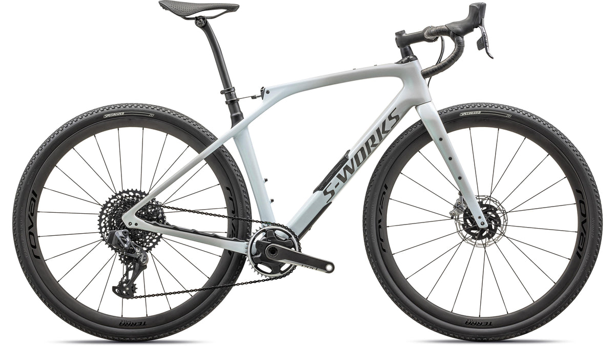 2024 Specialized S-Works Diverge STR - SRAM RED eTAP AXS / XX1 Eagle AXS (Dove Grey+eyris Pearl - Morning Mist / Eyris Pearl  / Smoke / 54)