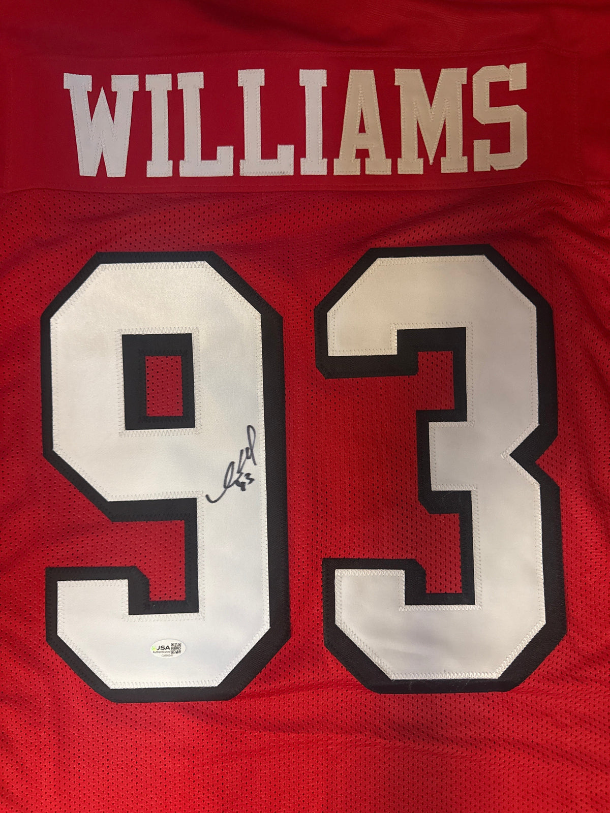 Ian Williams Signed San Francisco Red Shadow Number Football Jersey (JSA)
