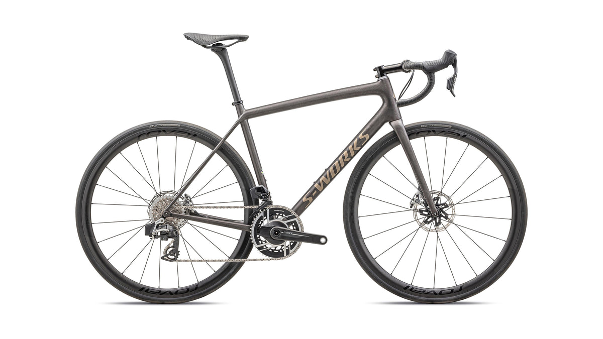 2025 Specialized S-Works Aethos - SRAM RED AXS (Satin Doppio / Gunmetal Dry Brushed / Gold Pearl / 56)