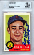 Fred Hatsfield Autographed 1953 Topps Archives Card #163 Detroit Tigers Beckett BAS #9888249