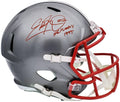 Eddie George Autographed Ohio State Buckeyes Flash Silver Full Size Replica Speed Helmet "Heisman 1995" Beckett BAS QR Stock #197134