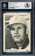 Jim Leyland Autographed 1975 TCMA Rookie Card #1 Clinton Pilots Beckett BAS #17069655