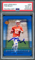 Tom Brady Autographed 2000 Upper Deck Rookie Card #254 New England Patriots PSA 8 Auto Grade Gem Mint 10 PSA/DNA #94398485