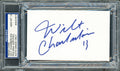 Wilt Chamberlain Autographed 3x5 Index Card Los Angeles Lakers Auto Grade Gem Mint 10 PSA/DNA #83037673