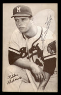 Eddie Mathews Autographed 1947-66 Exhibit Card Milwaukee Braves
