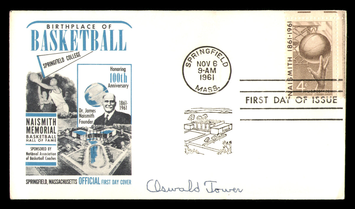 Oswald Tower Autographed 1961 First Day Cover NBA Administrator