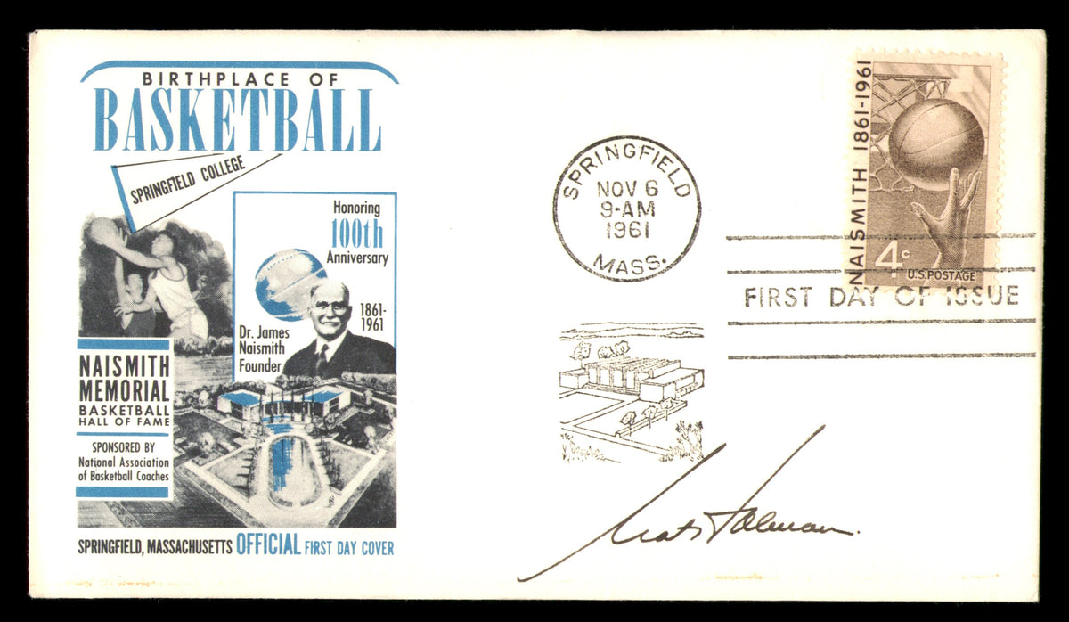 Nat Holman Autographed 1961 First Day Cover Boston Celtics