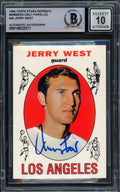Jerry West Autographed 1996 Topps Stars Reprints Members Only Parallel Card #48 Card Los Angeles Lakers Auto Grade Gem Mint 10 Beckett BAS