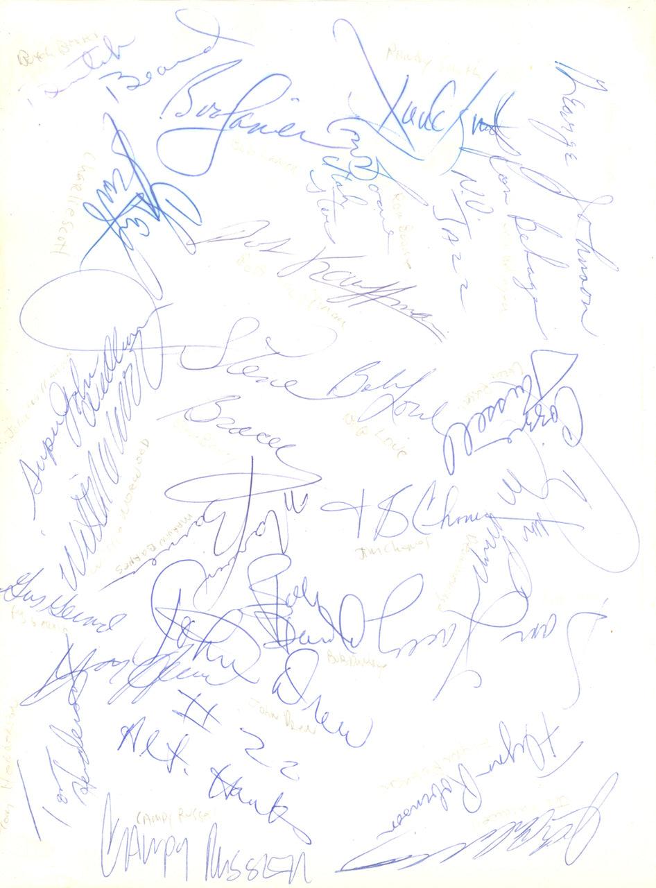 1970's NBA/ABA Greats Autographed 8.5x11 Photo With 24 Total signatures Including John Williamson Beckett BAS #A06359