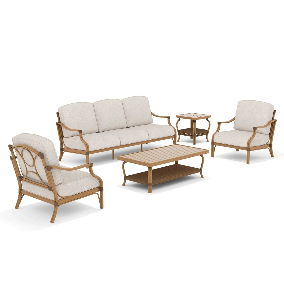Arcadia 5 Pieces Outdoor Sofa Set with Deep Lounge Chair
