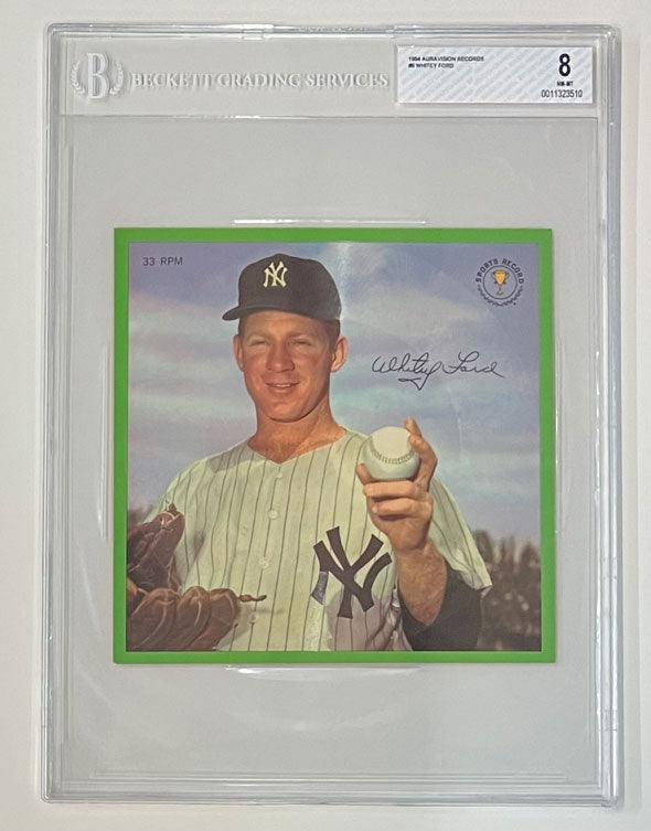 1964 Auravision Records #6 Whitey Ford New York Yankees 33 1/3 RPM 7 Inch Flexi Baseball Card (BGS 8 NM-MT 0011323510)