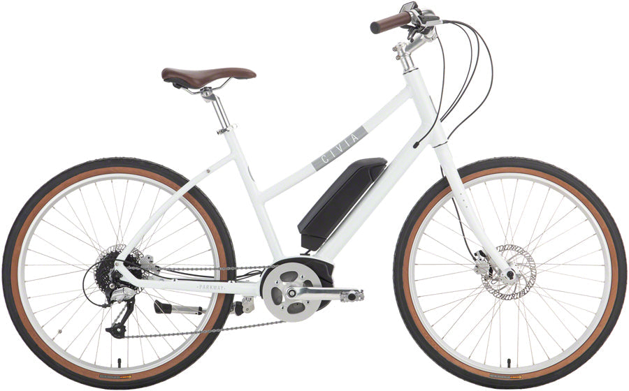 Civia Parkway Ebike - Coconut (Step-Thru 26" Aluminum Coconut X-Small/Small)