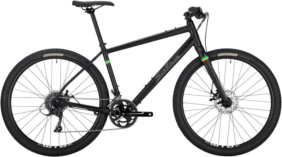 Salsa Journeyman Flat Bar Sora 650 Bike - Black (650b Aluminum Black Large)