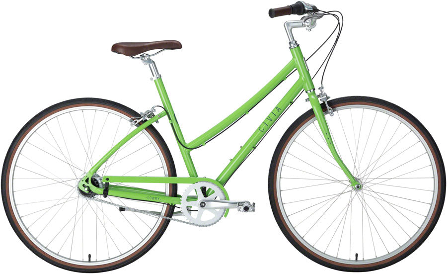 Civia Lowry 8-Speed Internal Step-Thru Bike - Lime Green/Gray (26" Aluminum Green/Gray Small)