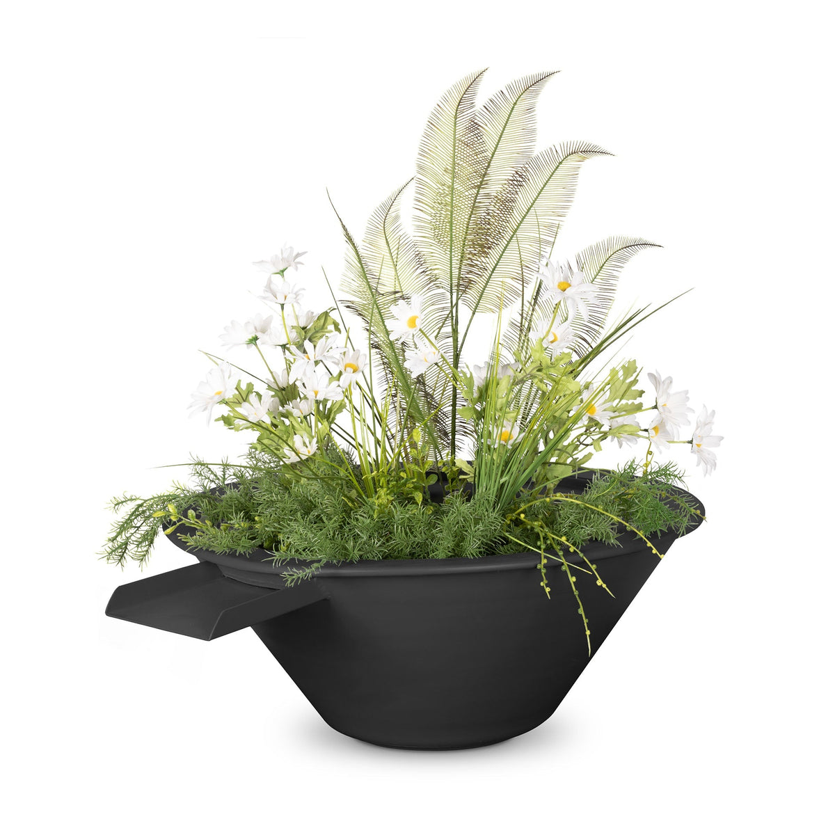 The Outdoor Plus Cazo Planter & Water Bowl - Metal Powder Coat (24" / White)