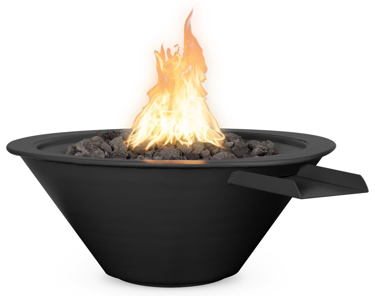 The Outdoor Plus Cazo Fire & Water Bowl - Metal Powder Coat (36" / Match Lit with Flame Sense Ignition (LC Certified) / Gray)
