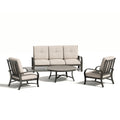 Chamber Aluminum Outdoor Sofa and 2 Chairs with Round Coffee Table
