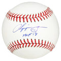 Chipper Jones Signed HOF 18 Inscription Rawlings Official Major League Baseball (JSA)