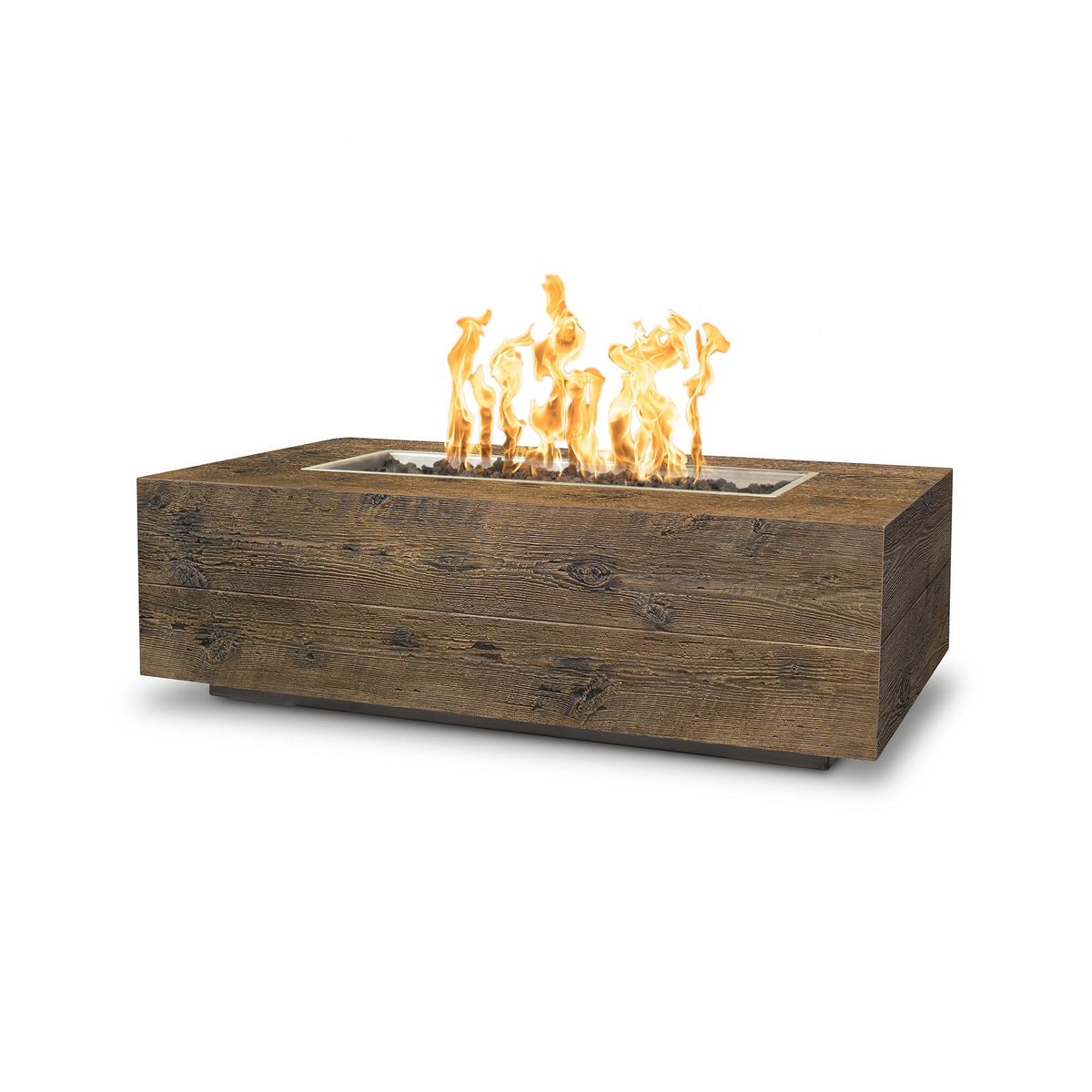 The Outdoor Plus Coronado Fire Pit - GFRC Wood Grain (60" / Low Voltage Electronic Ignition (CSA Certified))